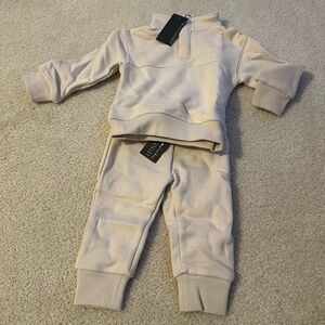6-12M cream sweat set